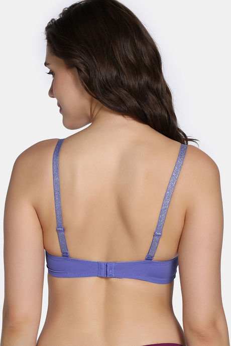 Zivame Twilight Thistle Padded Wired 3/4Th Coverage T-Shirt Bra - Blue Iris — image 3
